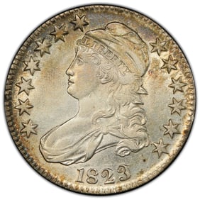 1823 50C Capped Bust Silver Half Dollar PCGS Cleaned-AU Detail