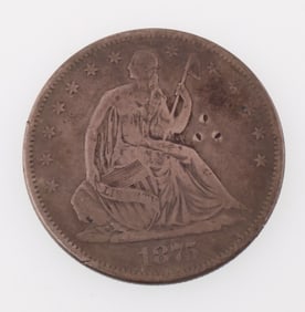 1875-S 50C Seated Liberty Silver Half Dollar