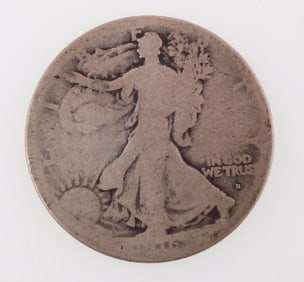 1916-D 50C Liberty Walking Silver Half Dollar