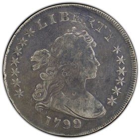 1799/8 $1 BB-143 Draped Bust Silver Dollar PCGS Plugged-F Detail