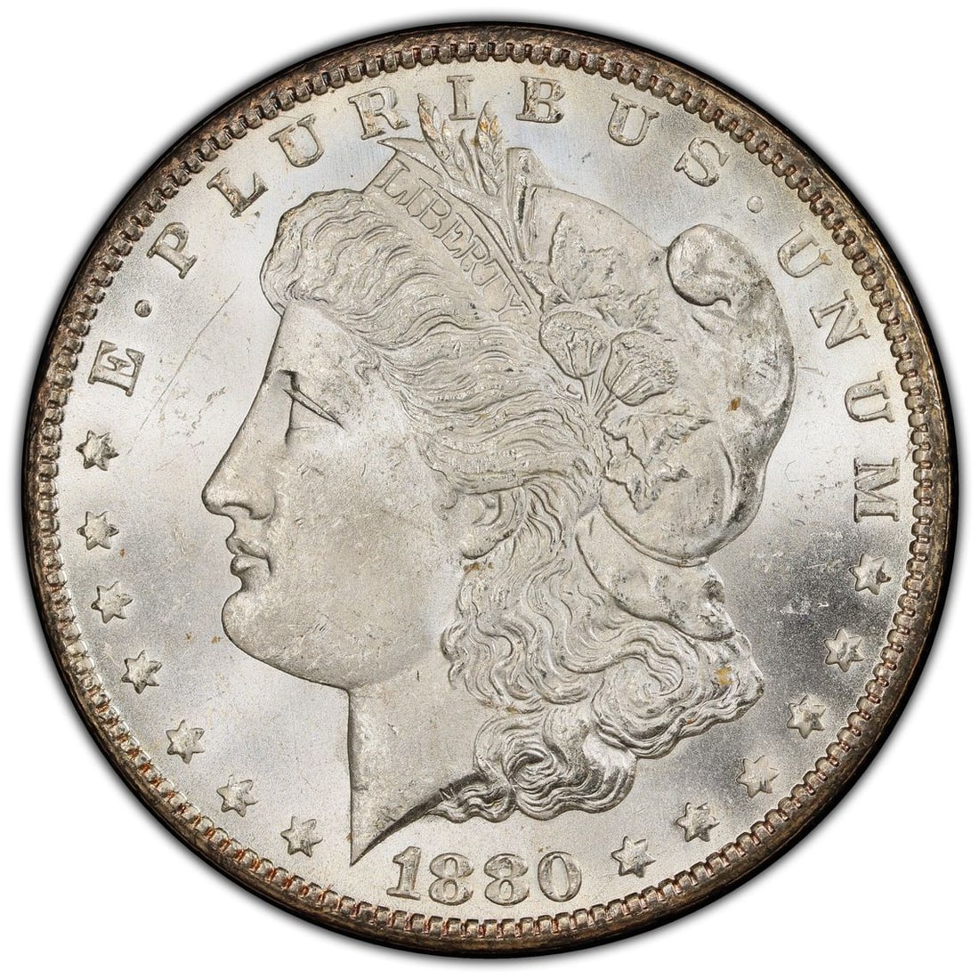 1880-CC $1 VAM 5 8/7 High 7 Morgan Silver Dollar PCGS MS62 (1 of 3)