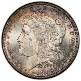1891-S $1 Morgan Silver Dollar PCGS MS62