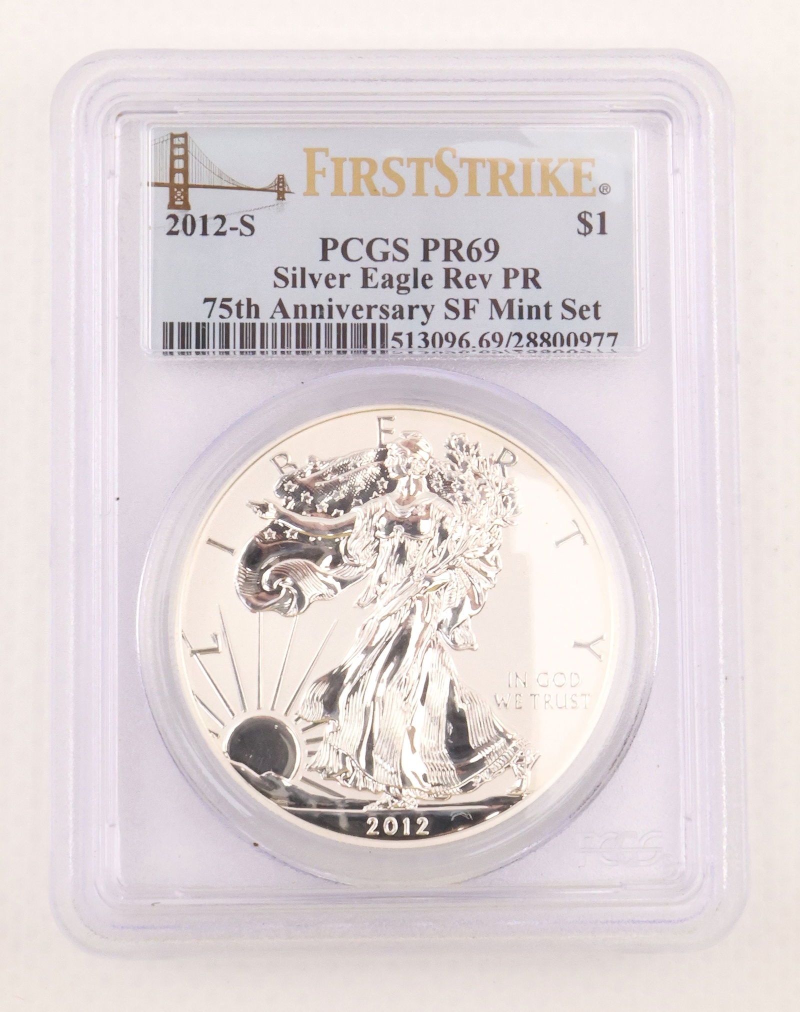 2012-S Eagle S$1 American Silver Eagle PCGS PR69 Reverse Proof (1 of 2)