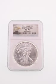 2014 $1 American Silver Eagle First Releases. NGC MS70