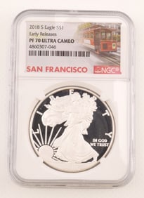 2018-S S$1. American Silver Eagle NGC PF70 Ultra Cameo