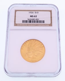 1926 $10 Indian Head Gold NCG MS62