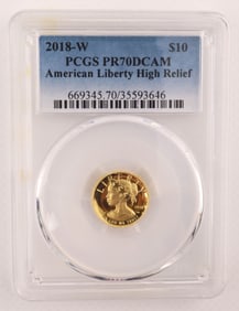 2018-W $10 American Liberty High Relief. PCGS PR70DCAM