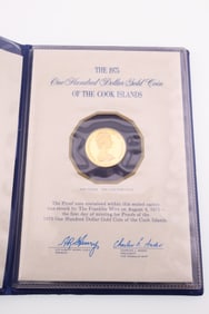 1975 $100 Gold Coin of the Cook Islands .900 Gold .2778 AGW