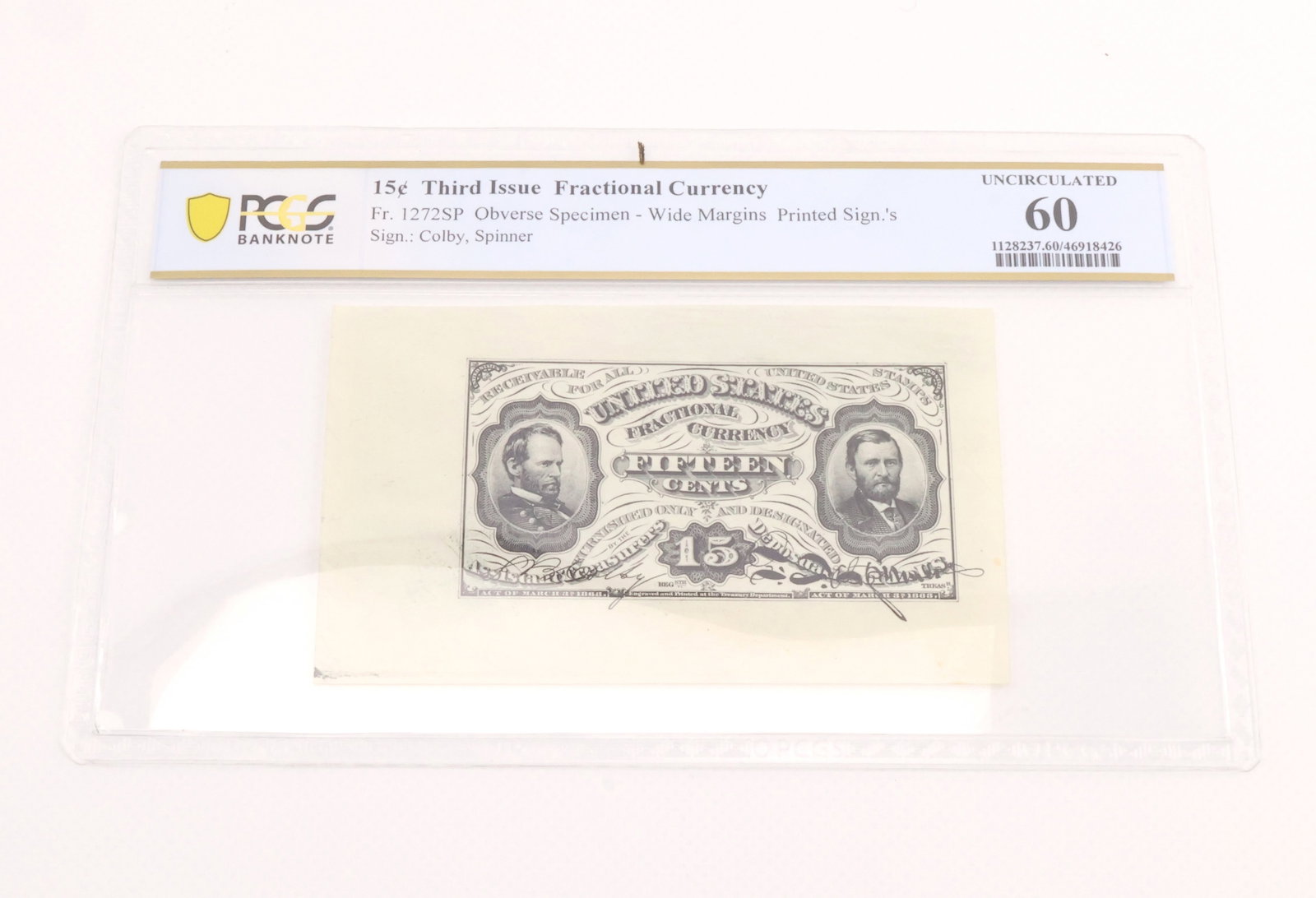 Fr. 1272SP 15C Third Issue Fractional Currency PCGS UNC60 (1 of 2)