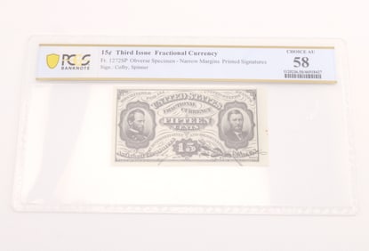 Fr. 1272SP 15C Third Issue Fractional Currency PCGS Choice AU58