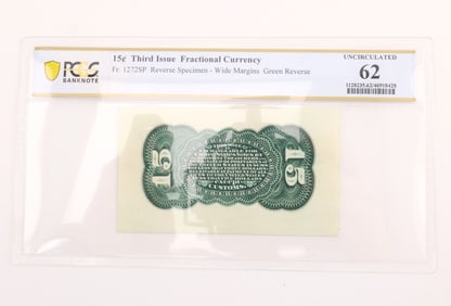 Fr. 1272SP 15C Third Issue Fractional Currency PCGS UNC62