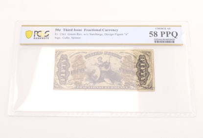 Fr. 1361 50C Third Issue Fractional Currency Choice AU58PPQ