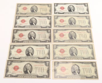 (10) $2 Red Seal Notes