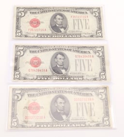 (3) $5 Red Seal Notes