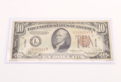 Series of 1934A $10 Hawaii Federal Reserve Note