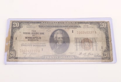 $20 Federal Reserve Bank of Minneapolis