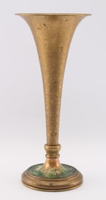 Louis Comfort Tiffany Furnaces Gilt Bronze and Enamel Vase #165