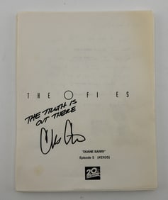 The X Files Original Script Signed By Creator Chris Carter