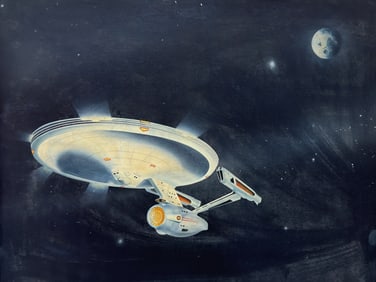 Original Painting On Board Of The Starship Enterprise