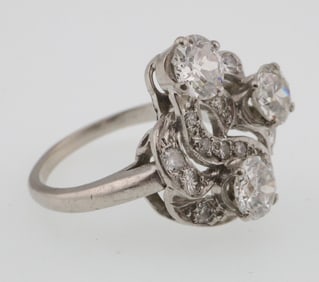 Retro Platinum & 3.0 ct Diamond Cocktail Ring 9.0g
