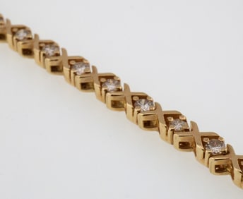 14k Gold 7.0" 2.75 ct Diamond Bracelet 15.8g