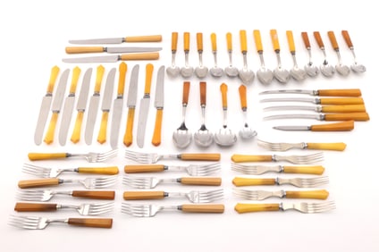 Vintage Amber Colored Bakelite/Catalin Flatware