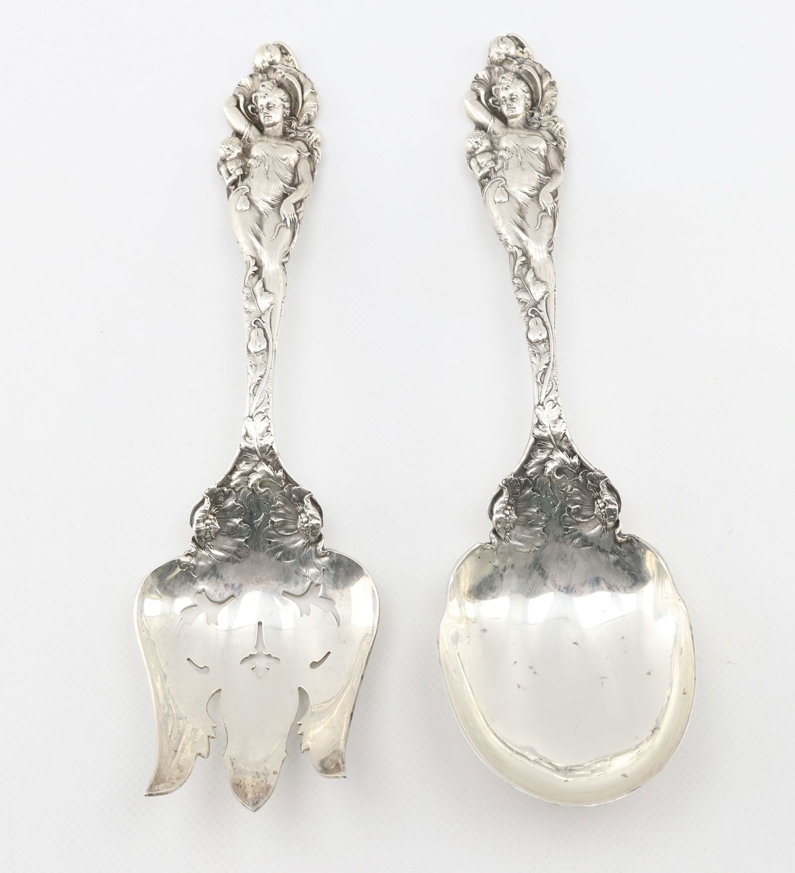 Sterling Silver Reed & Barton Love Disarmed Salad Set 15.6 ozt (1 of 10)