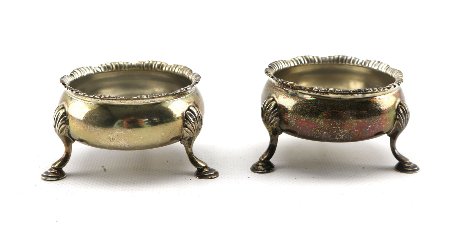 George III Sterling Silver Salt Cellars David Hennell I & Robert Hennell I London 1766 (1 of 6)