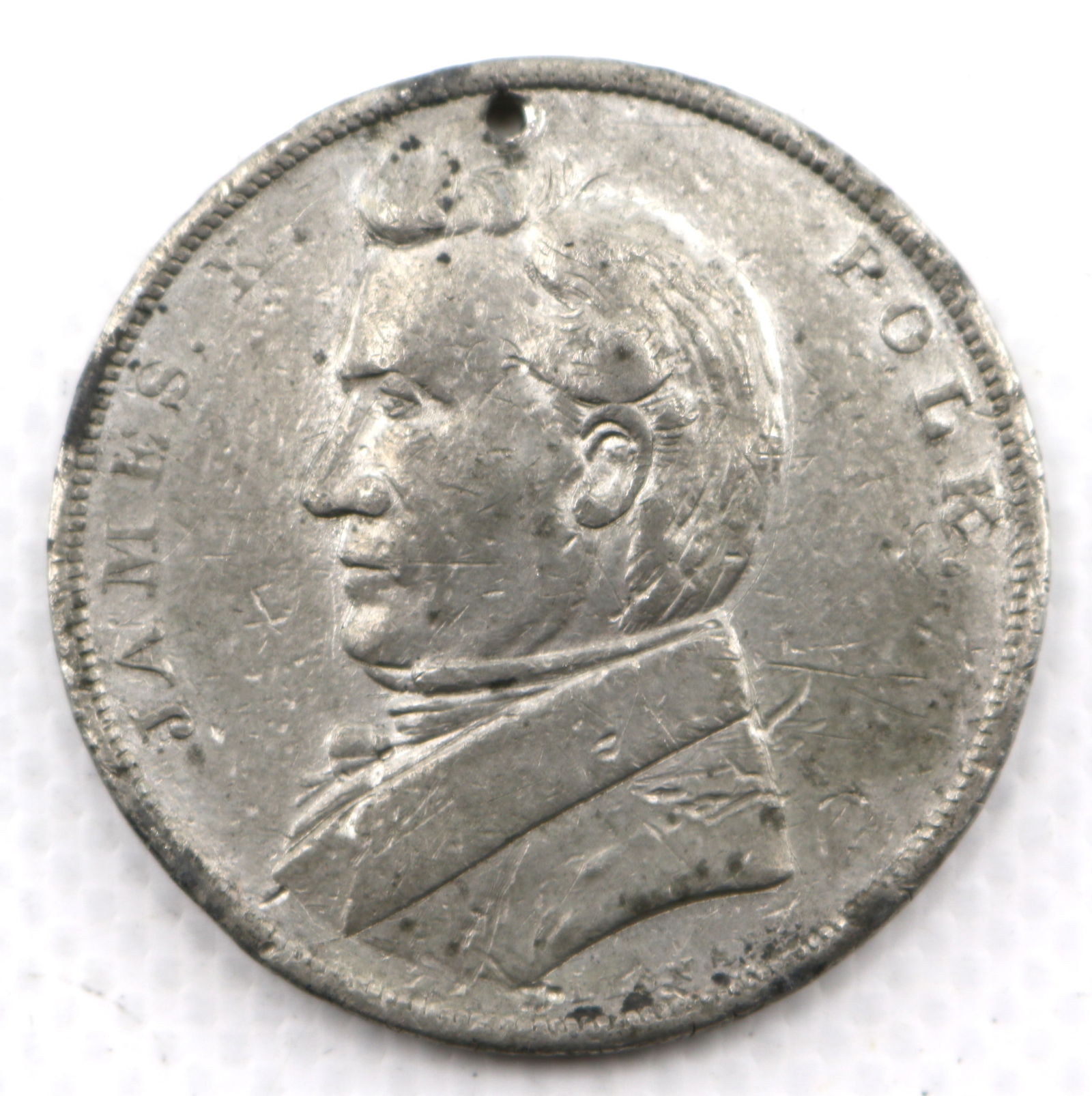 James K. Polk / George M. Dallas 1844 Presidential Campaign White Metal Medal (1 of 2)