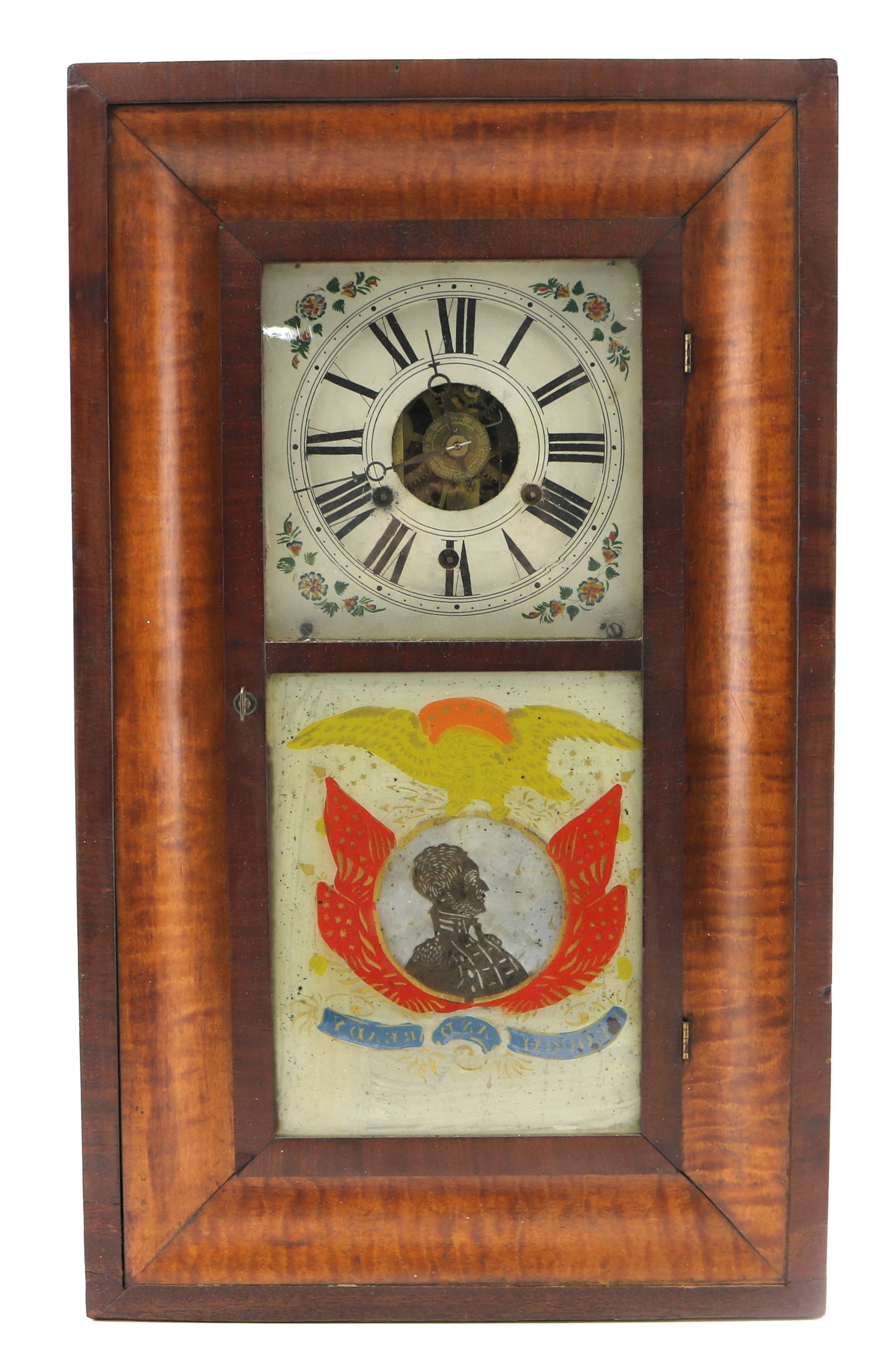 General Zachary Taylor "Rough And Ready" Reverse Painted Glass Tablet Shelf Clock (1 of 10)