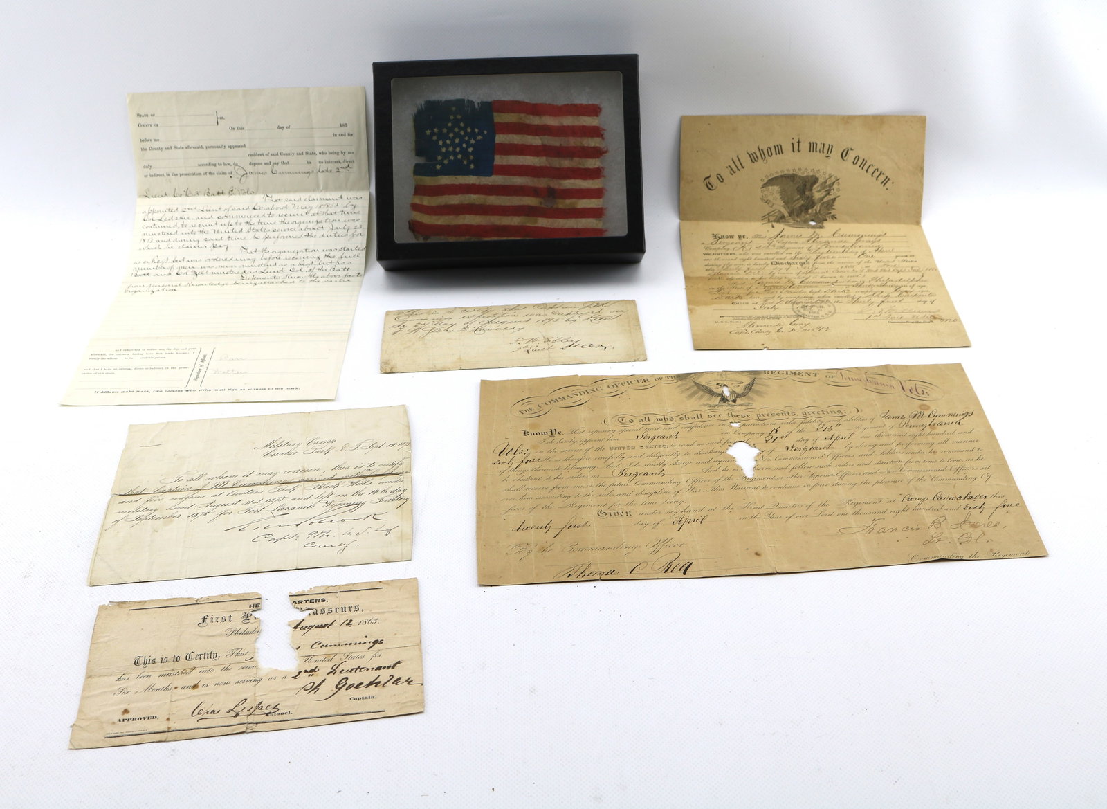 Civil War Flag and Military Papers Archive of James M. Cummings (1 of 9)