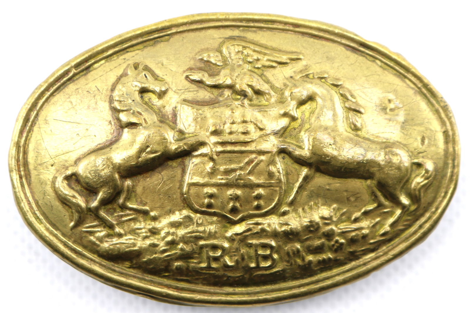 Civil War Philadelphia Reserve Brigade Oval Brass Pennsylvania State Seal Belt Plate (1 of 2)