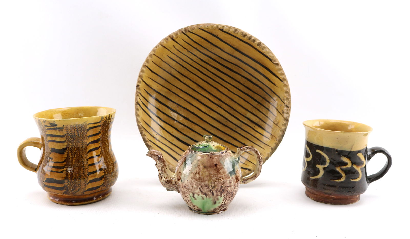 A Group of Early English Earthenware Pottery including Combware and Slipware (1 of 9)