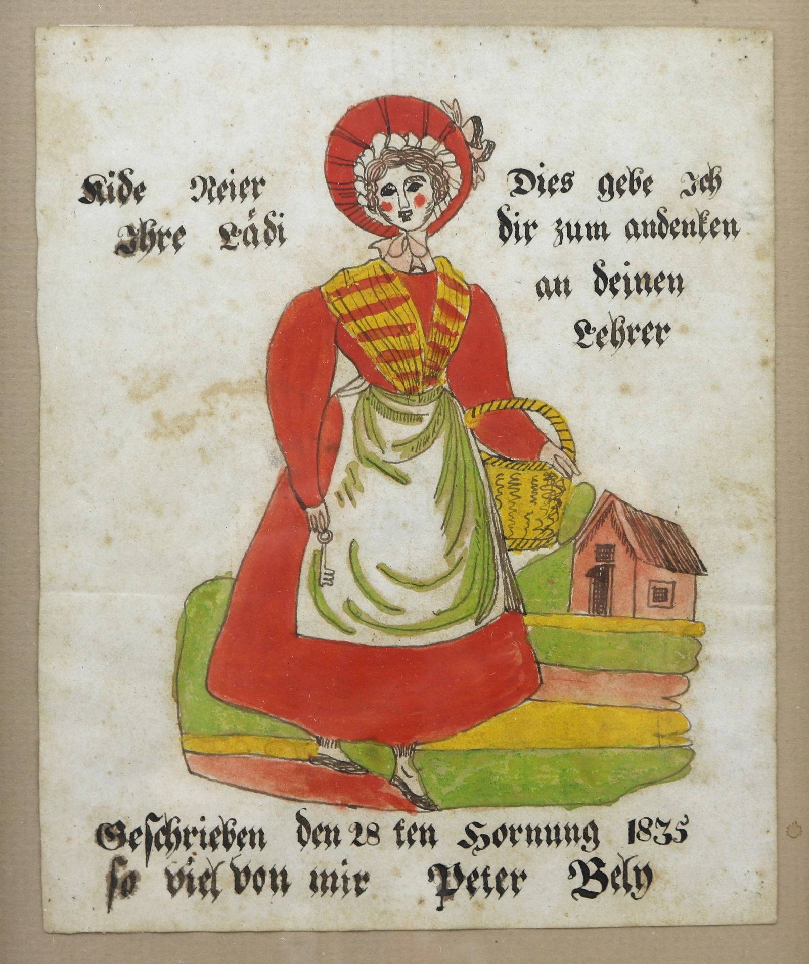 Pennsylvania German Folk Art Watercolor Fraktur dated 1835 (1 of 5)