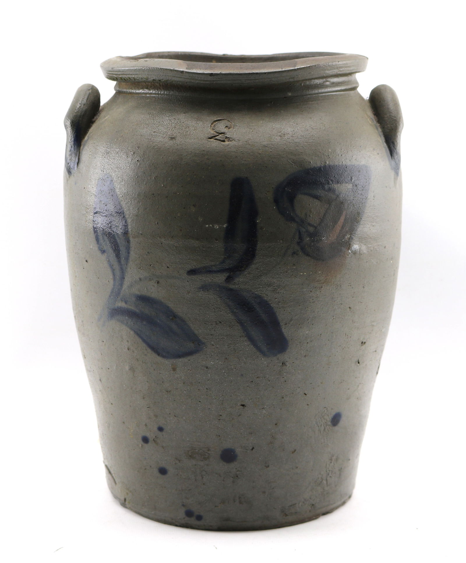 Virginia Blue-Decorated Stoneware Three-Gallon Ovoid Crock (1 of 6)