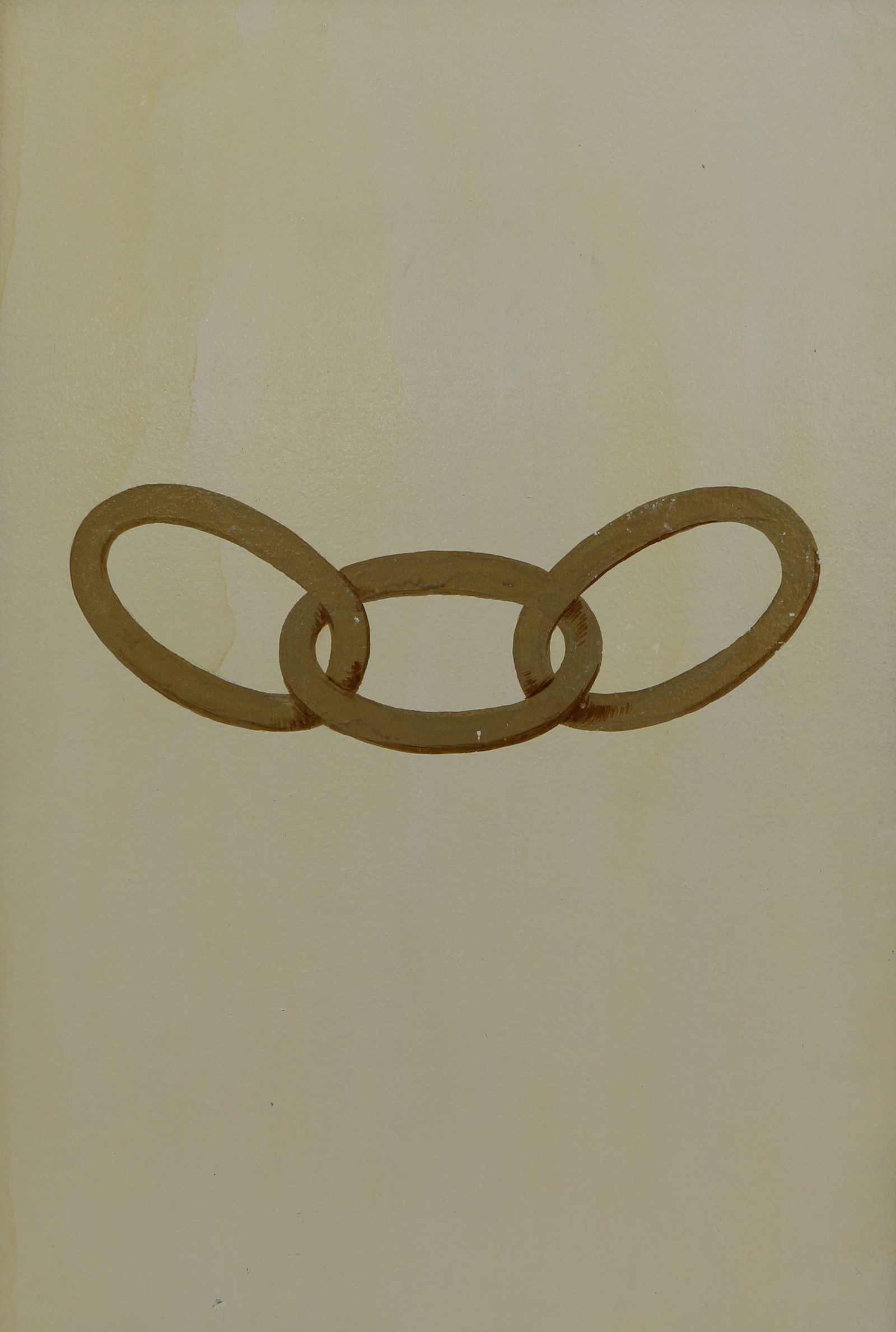 Mont Pleasant NY IOOF Outsider / Folk Art Fraternal Emblem Painting of Symbolic Chain: Overall framed size 17 1/4 inches by 24 1/2 inches. Good condition with very minor wear. Modern frame.