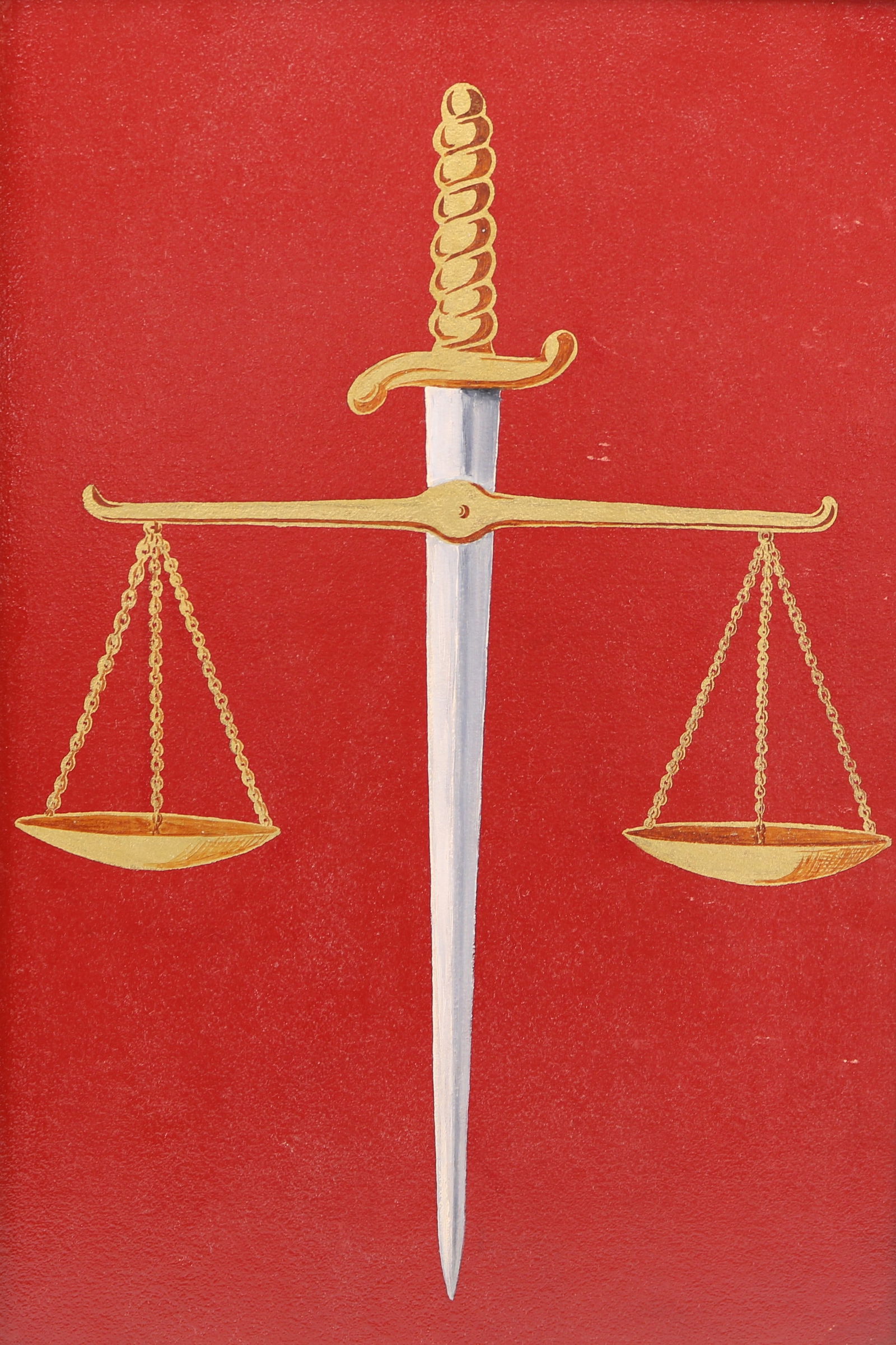 Mont Pleasant NY IOOF Outsider / Folk Art Fraternal Emblem Painting of Scales of Justice: Overall framed size 17 1/4 inches by 24 1/2 inches. Good condition with very minor wear. Modern frame.