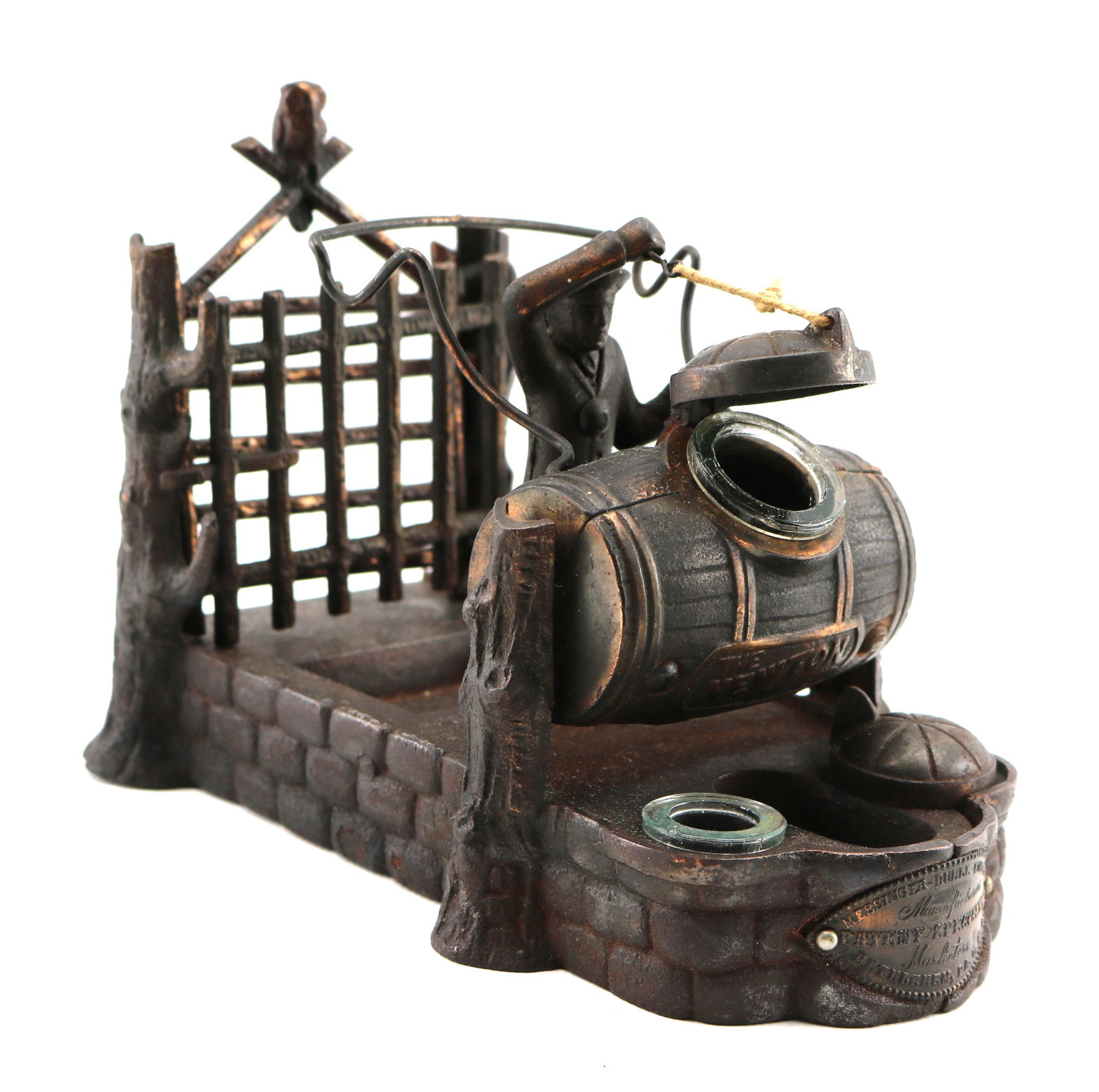 Messinger Buhle Bethlehem PA Newton Patent Cast Iron Inkwell (1 of 4)