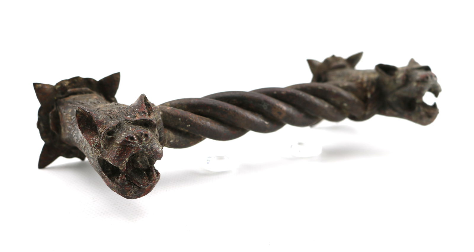 Arts & Crafts Wrought Iron Figural Handle in the style of Samuel Yellin (1 of 4)