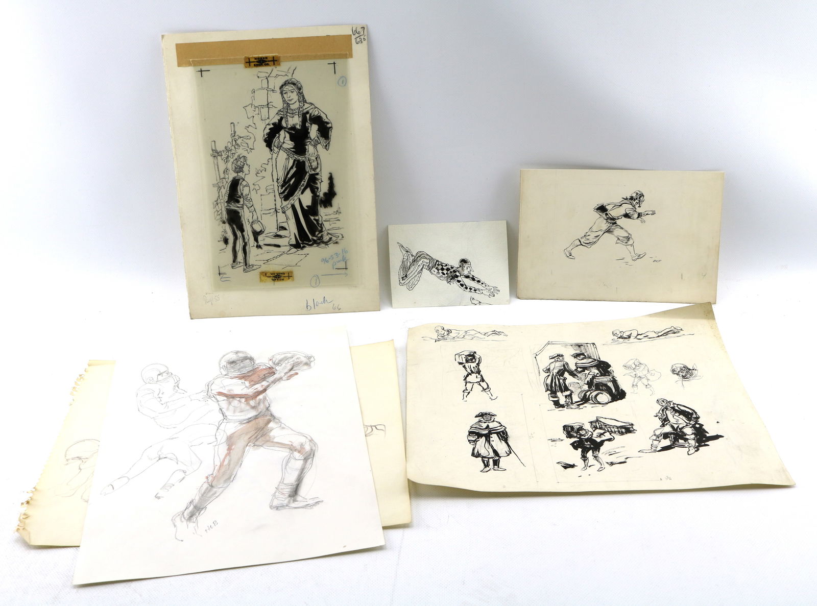 Henry Clarence Pitz (1895-1976) A Group of Illustration Art Sketches Including Pirates (1 of 11)