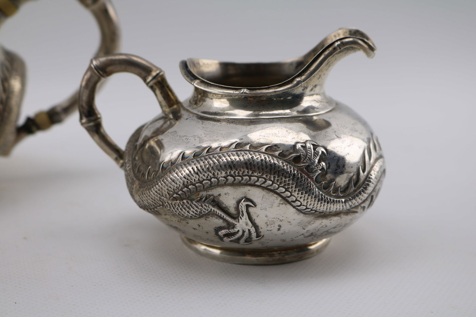 Wang Hing Chinese Export Silver Dragon Tea Set, 28.5 ozt - 5