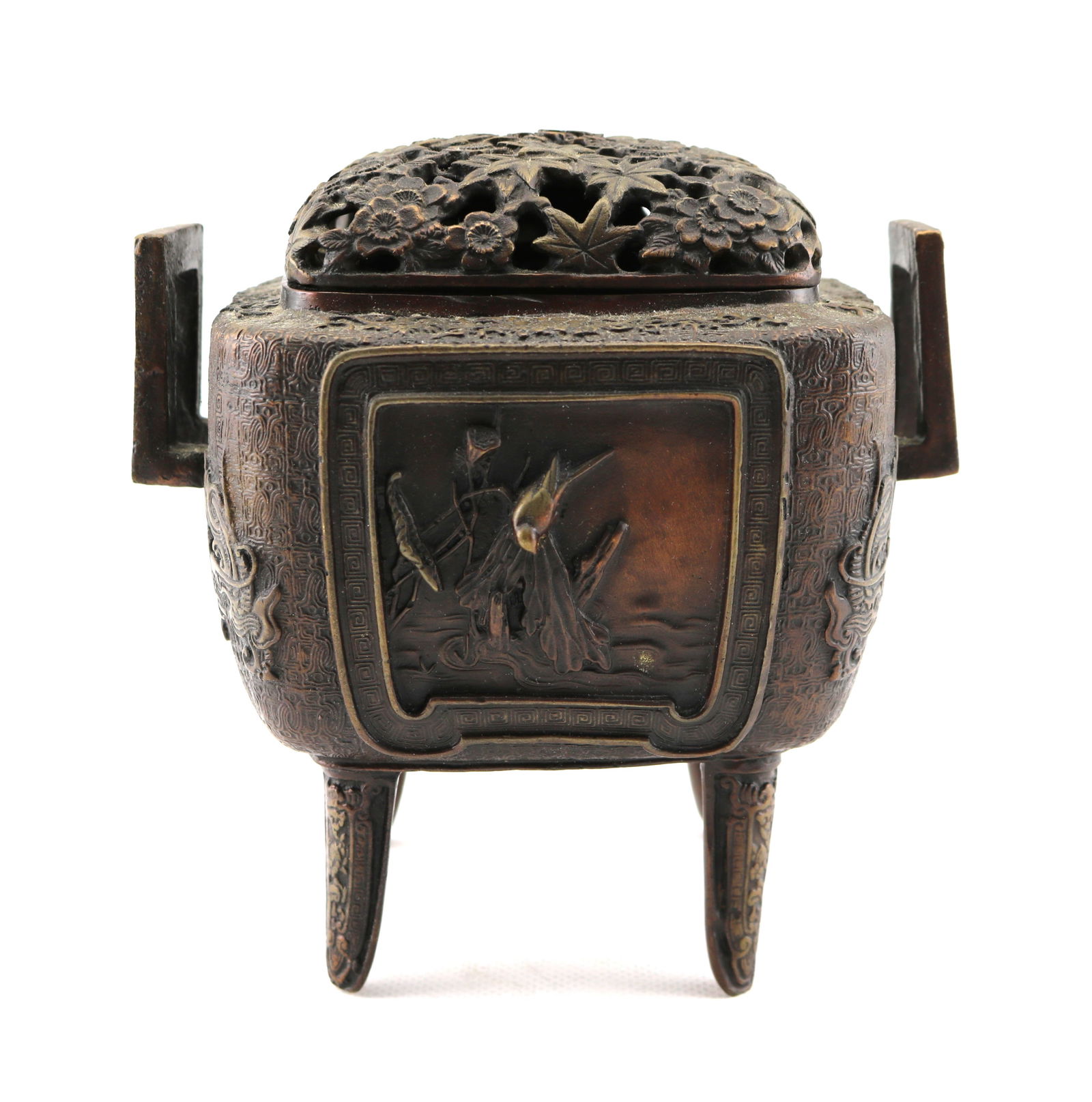 Japanese Meiji Period Bronze Censer (1 of 7)