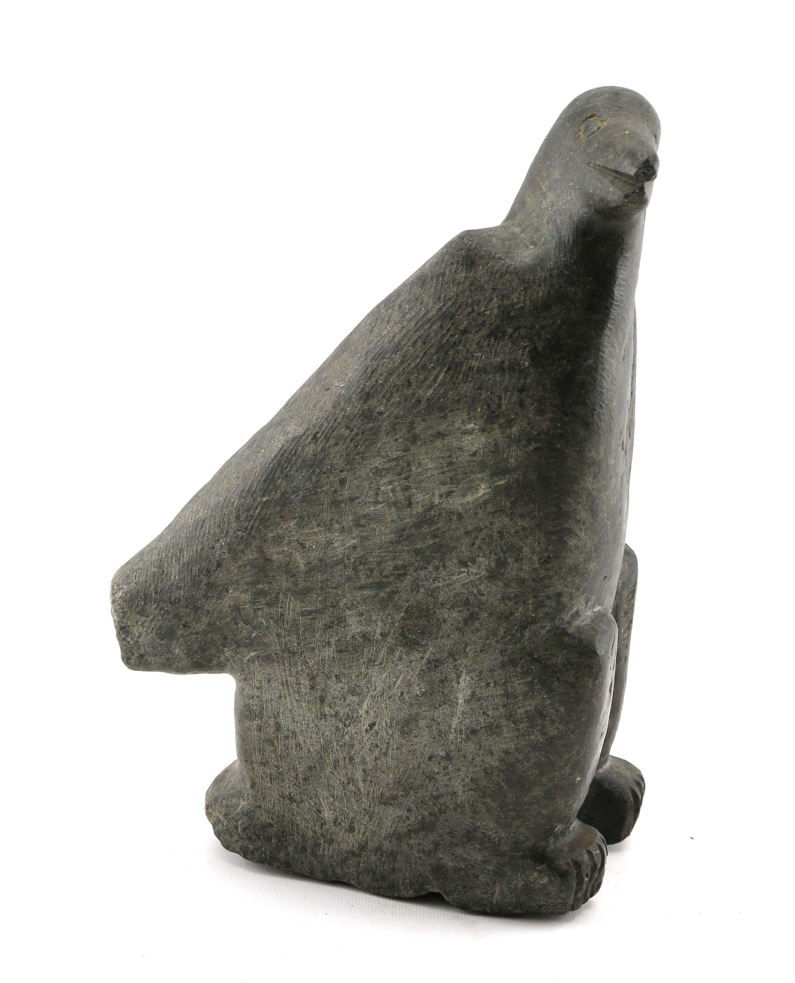 Jonasie Faber (Attributed) Large Bird Inuit Art Soapstone Sculpture: Height appx. 13 1/2 inches, weight appx. 22 pounds.