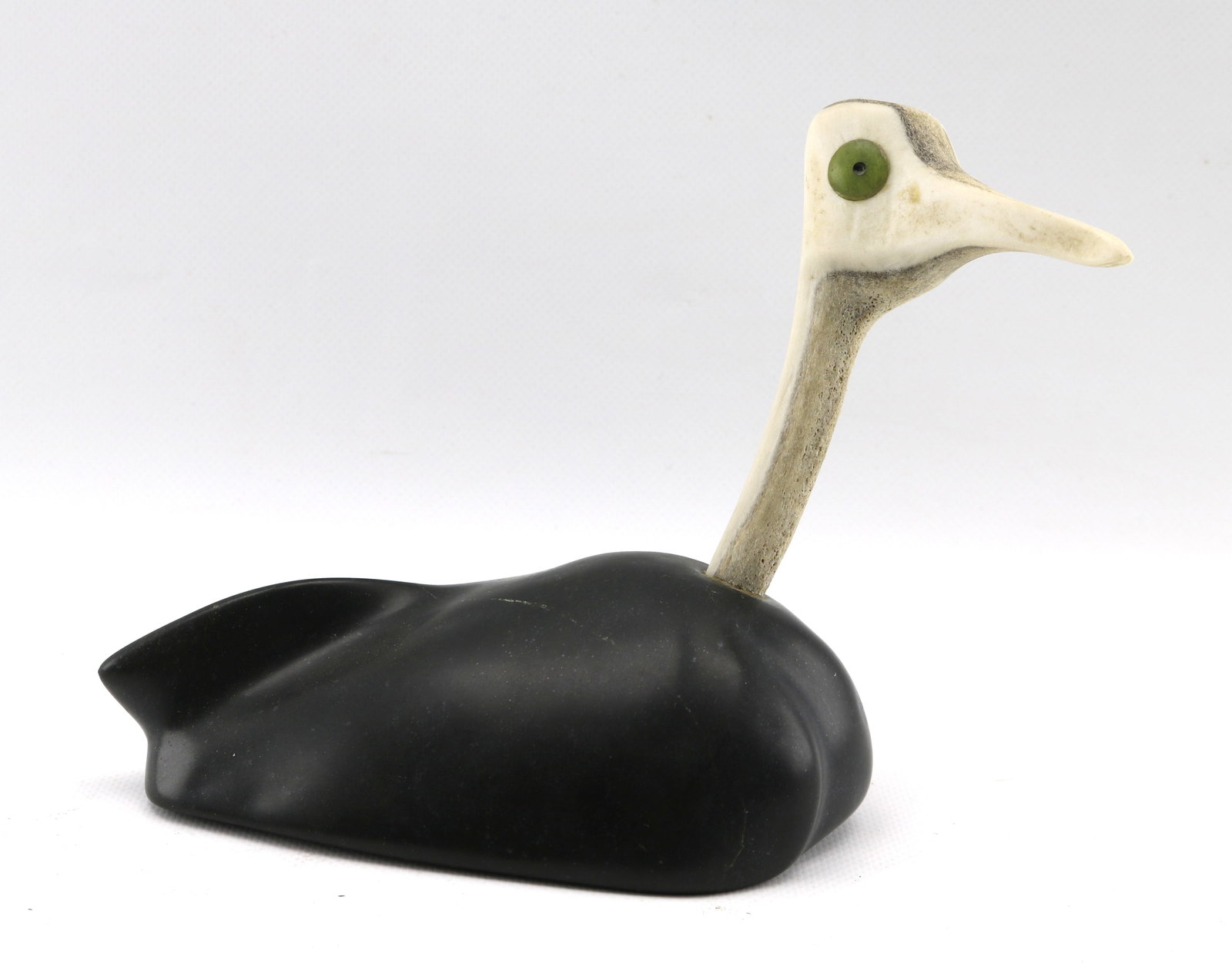 Matiusie Iyaituk Sandpiper Inuit Art Soapstone and Elk Sculpture (1 of 5)