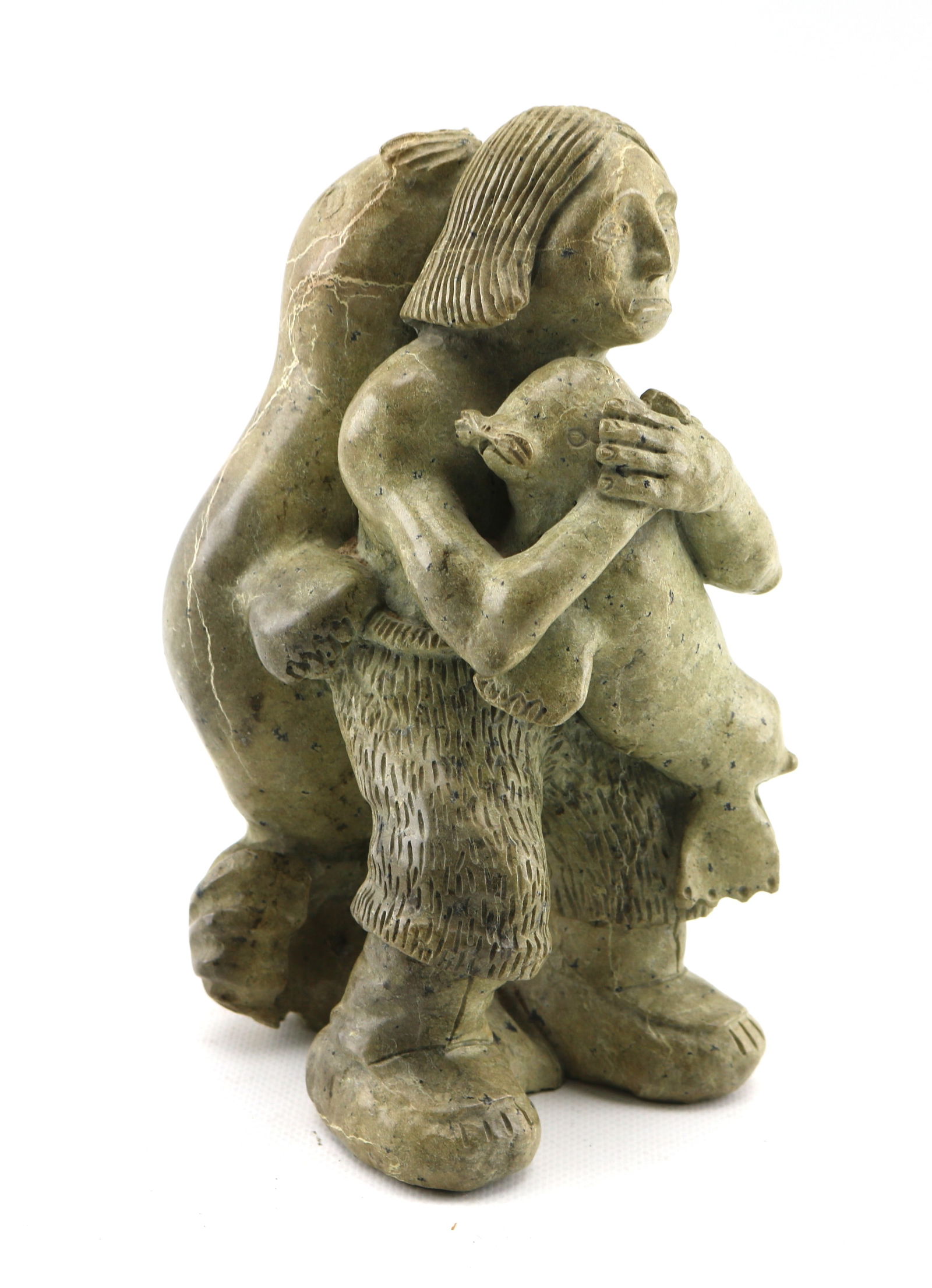 George Auksaq Circle / Cycle of Life Inuit Art Soapstone Sculpture (1 of 9)