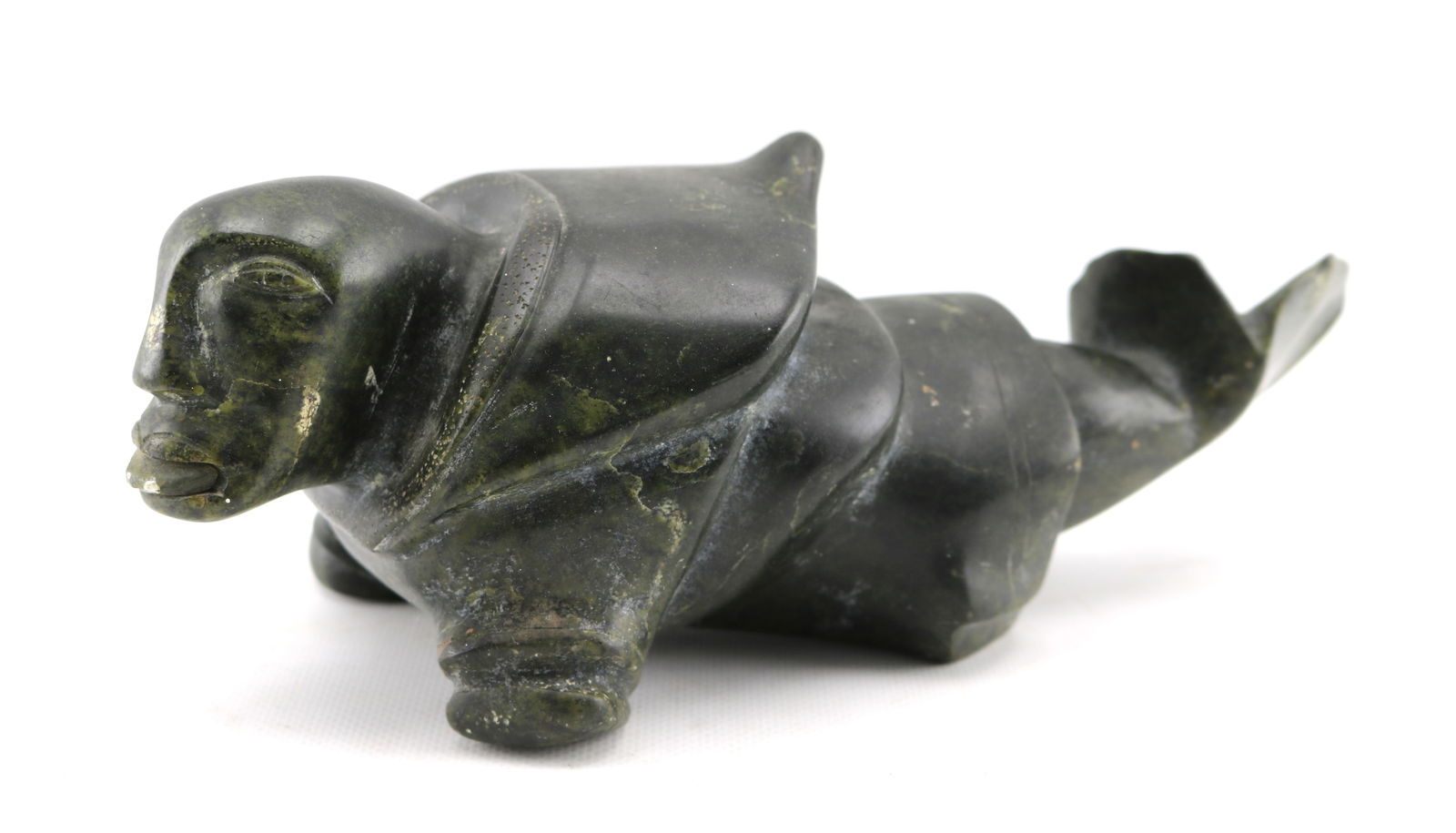 Suati Qimirpik Inuit Art Shaman Seal Transformation Soapstone Sculpture (1 of 5)