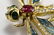 18k YG Plique a Jour Enamel Diamond & Ruby Brooch - 3