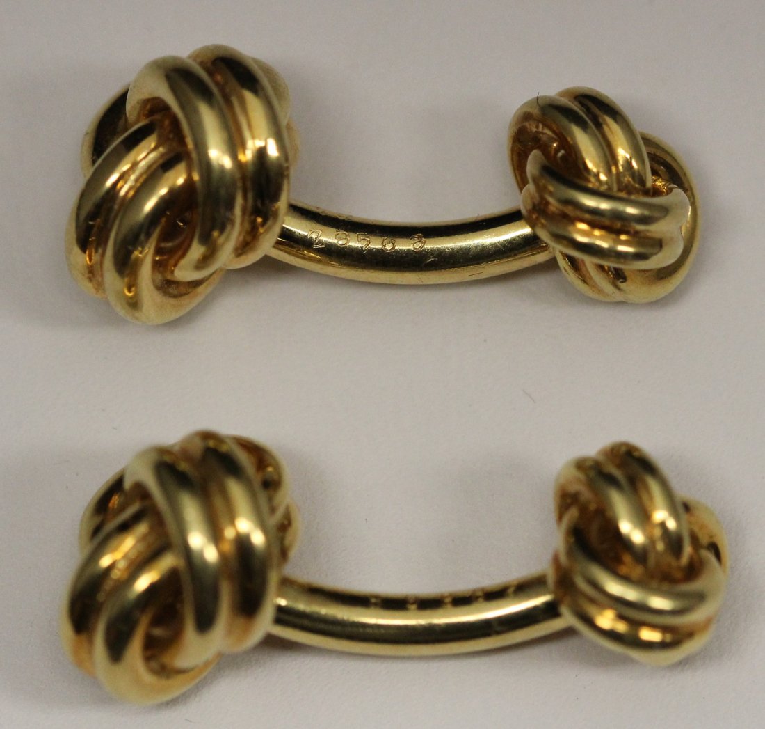 18k YG Cartier Knot Cufflinks (1 of 3)