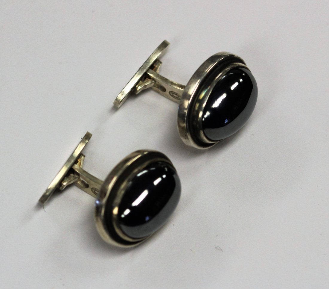 Georg Jensen Sterling & Hematite Cufflinks (1 of 4)