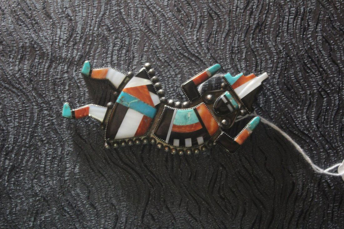 Zuni Turquoise Inlaid Kachina Brooch (1 of 3)